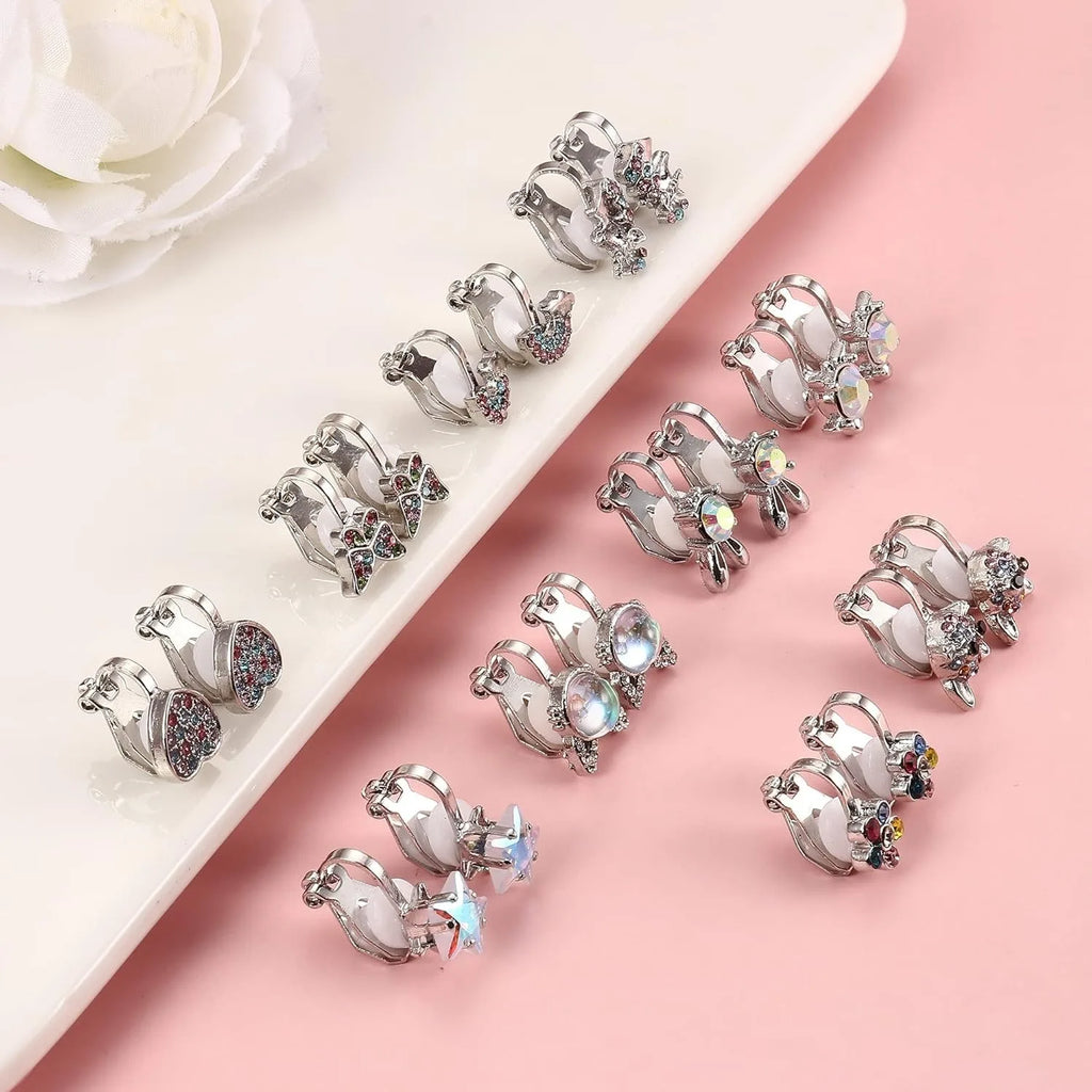 Bobisty 10 Pairs Cute Clip-On Earrings Set