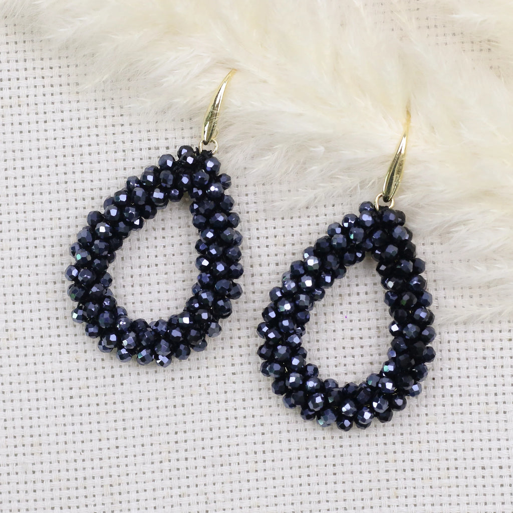 INKDEW Colorful Bead Crystal Drop Earrings for Women EA004