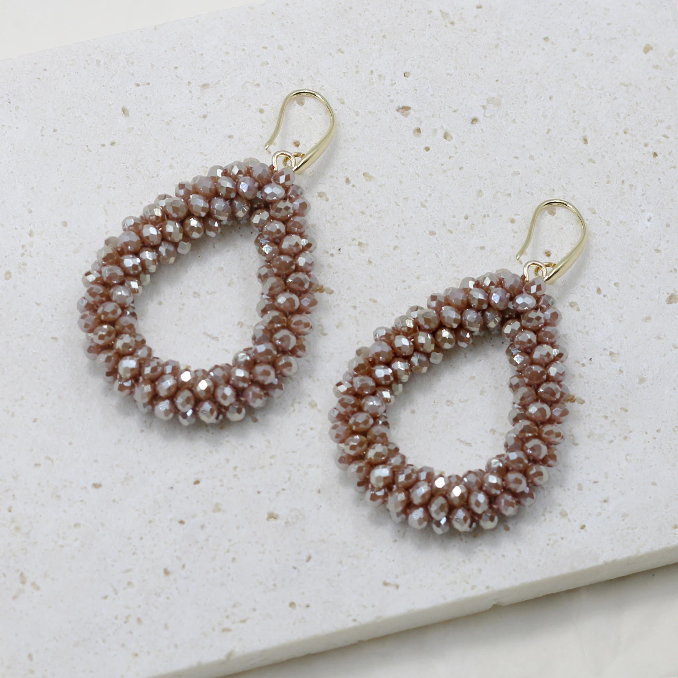 INKDEW Colorful Bead Crystal Drop Earrings for Women EA004