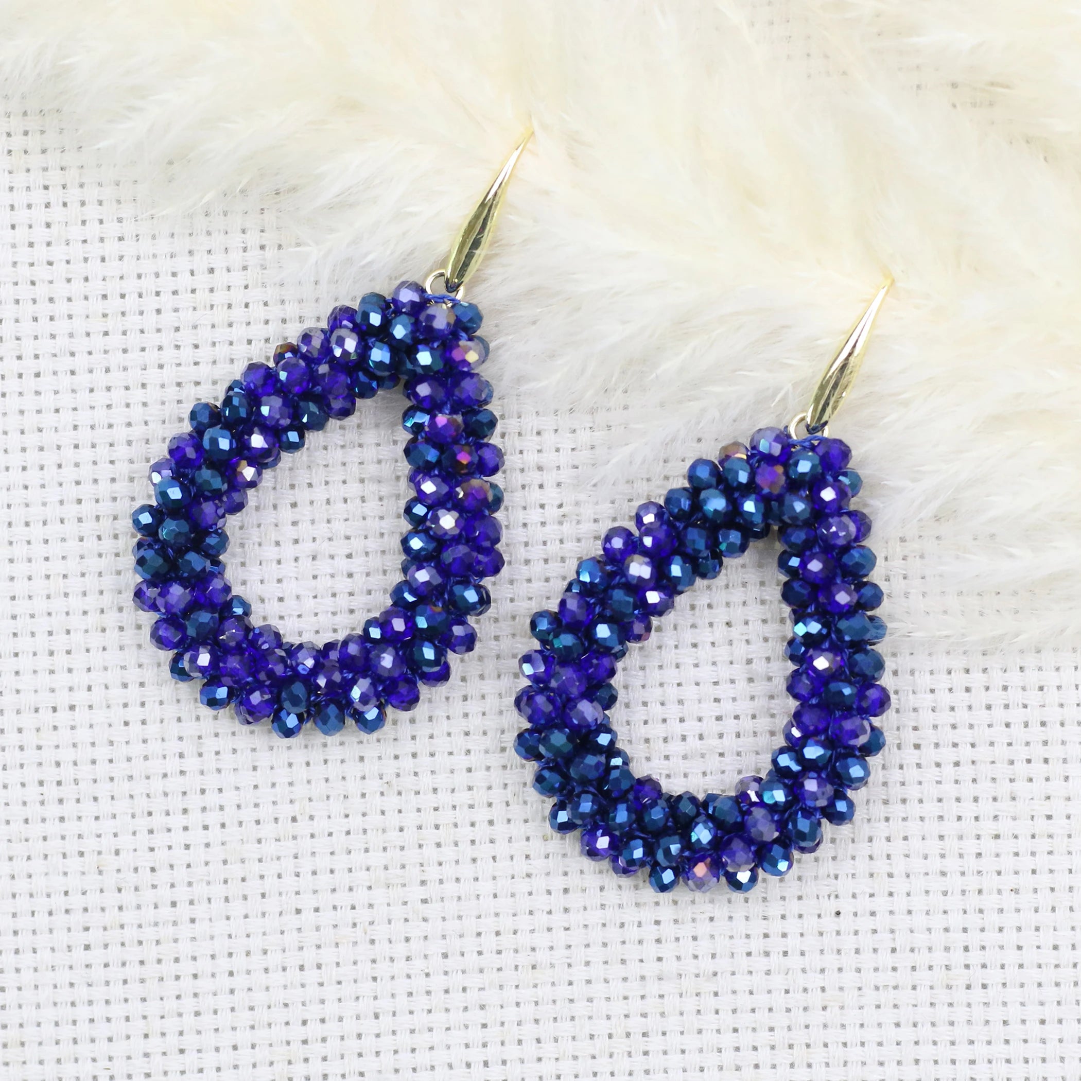 INKDEW Colorful Bead Crystal Drop Earrings for Women EA004